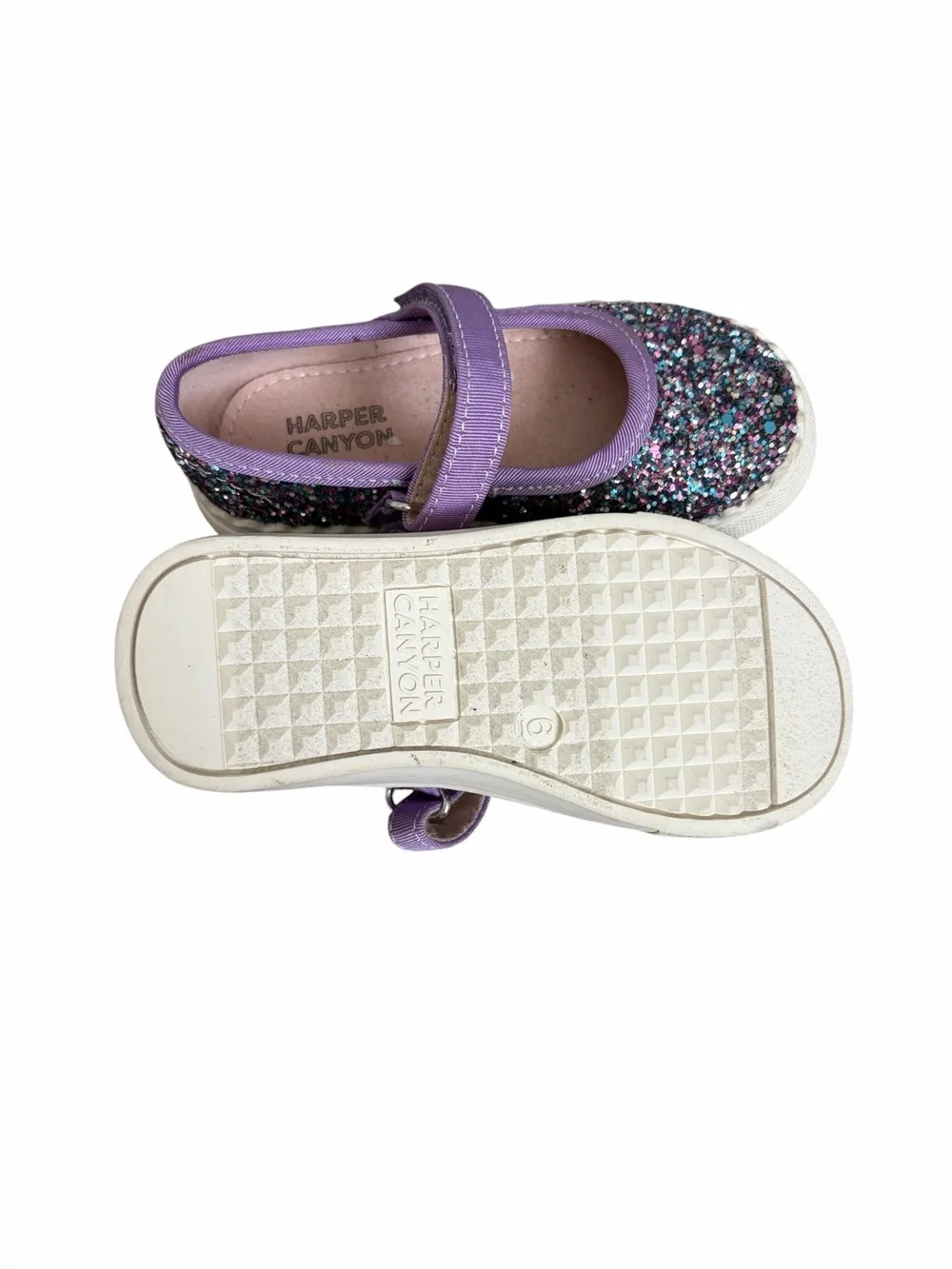 Harper Canyon Girls' Purple Multi Glitter Pearlla Play Mary Jane Size 6